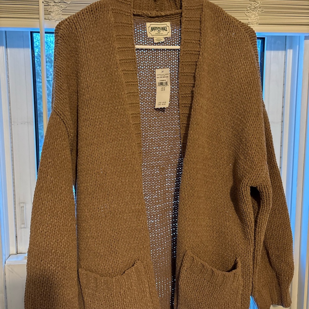 American Eagle Outfitters Tan Knit Cardigan